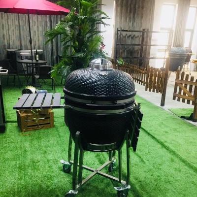 China Adjustable classic type size 24inch MCD professional manufacturer of kamado glossy ceramic grill quality outdoor barbecue grill for sale