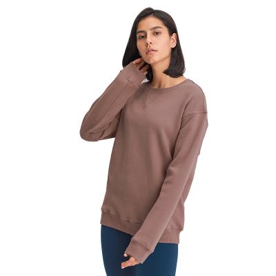 China High Quality Breathable Women Yoga Jacket Sport Long Sleeve T-Shirt Round Sweater Sports Wear Sweaters Women Knitted for sale