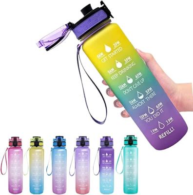 China 32oz Viable Leakproof Tritan Water Bottle with Time Marker Sports Bottle for Fitness Gym and Outdoor Sports for sale