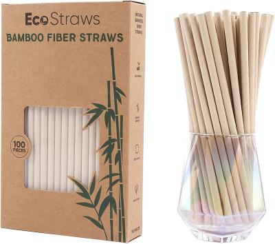 China Eco Disposable Straws Disposable Drinking Straw Biodegradable Natural Bamboo Reusable Straws For Cocktail, Smoothie, Coffee, Soft Drinks for sale