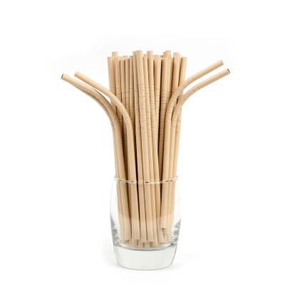 China Bamboo Disposable Flex Paper Straws For Drinking 7.75