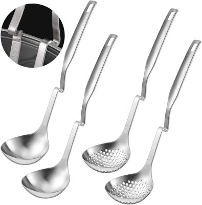 China Sustainable Stainless Steel Hot Pot Strainer Scoops Hotpot Soup Pocket Spoon Set Cooking Spoon Cookware for sale