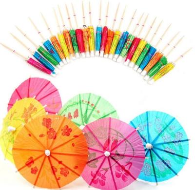 China 100pcs Pack Disposable Cocktail Drinks Umbrella Picks, Cupcake Toppers Luau Umbrellas Toothpicks For Tiki Party Decorations Hawaiian Tropical for sale