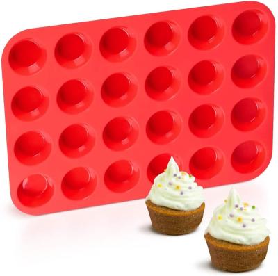 China Viable Silicone Bun Nonstick Silicone Baking Pan DIY Baking Molds with 24 Silicone Cupcake Baking Cups for sale