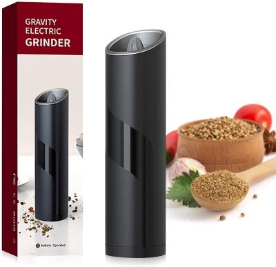 China Viable Gravity Pepper Grinder Electric Spice Grinder with Adjustable Coarseness LED Lights Automatic Salt and Pepper Mill Grinder for sale