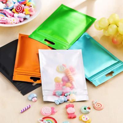 China Convenient Colored Aluminum Foil Bags Zipper Mylar Bag Storage Organizer Flat Metallic Food Storage Bags Ziplock Pouch for sale