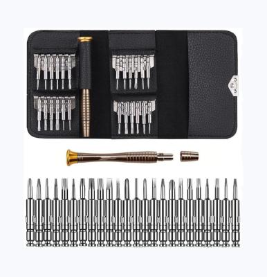 China Multifunctional 25 in 1 Mini Precision Screwdriver Tool Kit for PC, Glasses, Mobile Phone, Laptop, Watch in in Leather Case for sale