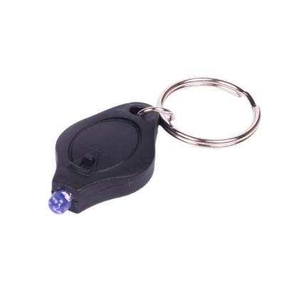 China Customzied 395-400nm Wavelength Promotion Gift Wholesale High Quality Cheap UV Purple LED Light Flashlight Key Chain for sale