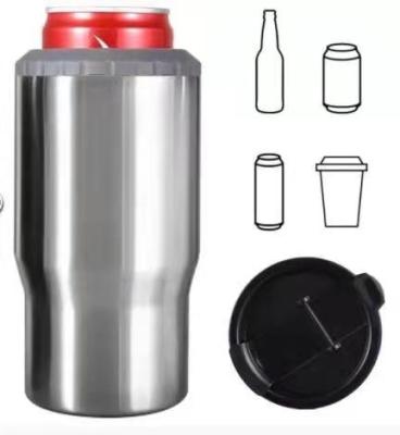 China Sustainable Hot Sale 12oz Stainless Steel Beer Mug 4 In 1 Cooler Box Tumbler With 2 Lids for sale