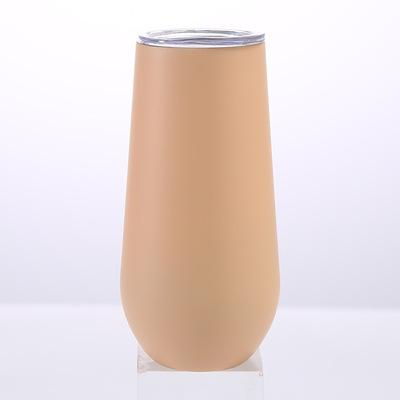 China Disposable 6oz Stainless Steel Wine Tumbler With Travel Cup Wall Lid Colored Double Egg Shape Tumbler for sale