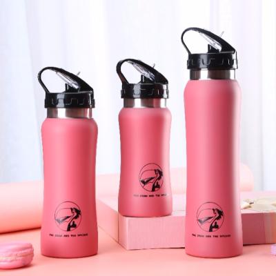 China Sustainable 500ml Travel Mug Stainless Steel Single Wall Water Bottle With Straw Lid for sale