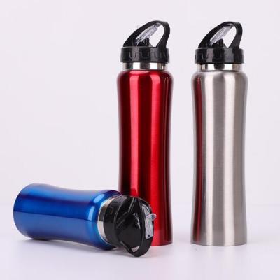 China Stocked Single Wall Stainless Steel Water Bottle With Straw for sale