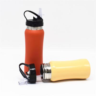 China Stocked Stainless Steel Water Bottle 500ML Straw Spout Lid Single Wall Sports Bottle for sale