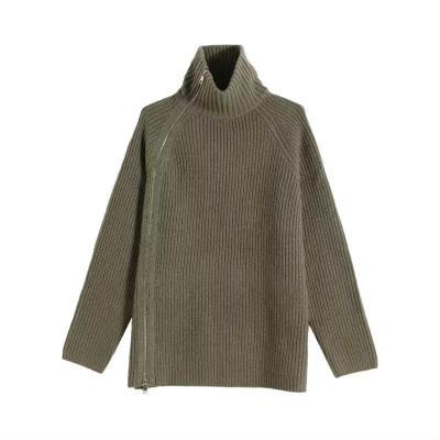 China Anti-pilling Winter Long Sleeve Cashmere Sweater Casual Female Dress Clothing Green Gray Gray White Plain for sale