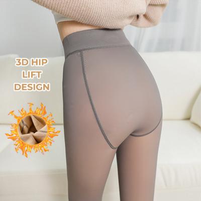 China Snagging Resistance In Thick Fleece Stock Women Thermal Pantyhose Translucent Warm Winter Pantyhose Shear Pantyhose Black Sheer Pantyhose For Light Skin for sale