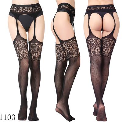 China Suspender Pantyhose Lingerie Underwear Sexy Net Stockings Anti-slip Lingerie Stripper Outfits Sexy Pantyhose Lace Net Socks For Women for sale