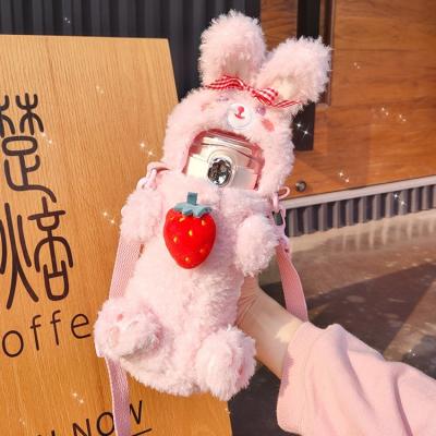 China New Design Waterproof Bottle Protector Sleeves Holder, Plush Cute Animal Covers Holder Bag Fur Animal Hot Water Bottle Cover+ for sale