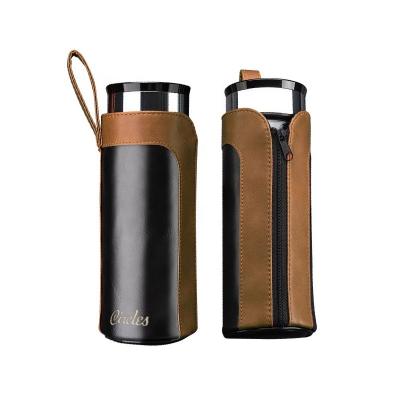 China Waterproof PU Leather Bag Waterproof High Quality Bottle , Large Capacity Bottle Carrier Holder Bag+ for sale