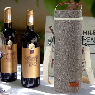 China Wholesale Waterproof Reusable Portable Insulated Wine Bottle Cooler Bag, Private Label Single Wine Cooler Bag* for sale