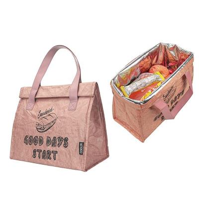 China Reusable Eco-Friendly Waterproof Fashion Tyvek Tote Lunch Cooler Bag For Office Women Waterproof Dupont Insulated Bag With Logo for sale