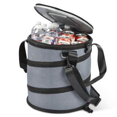 China Large Waterproof Heavy Duty Custom Beer Can Foldable Insulated Round Beer Cooler Bag with Carry Handles, Pop Up Beer Cooler Bag for Camp for sale