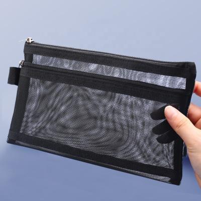 China Schools & Double Zipper Mesh Pencil Pouch Bag , China Factory Wholesale Offices Eco - Friendly Portable Pencil Case+ for sale