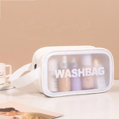 China Lady New Travel Transparent TPU Clear Cosmetic Bags Zipper Set Women Cosmetic Bags Organizer Bath Wash Make Up Tote Handbags Case for sale