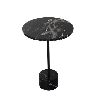 China (Other) Modern Italian Style Bed Adjustable Black Fancy Marble Cafe Around Side Table for sale