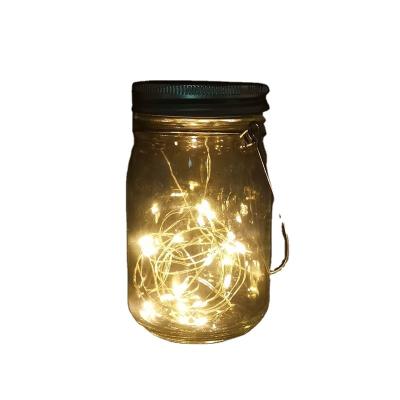 China Outdoor Garden Mason Jar Christmas Simulation Firefly Copper Wire Waterproof Solar Light Waterproof Garden Light for sale