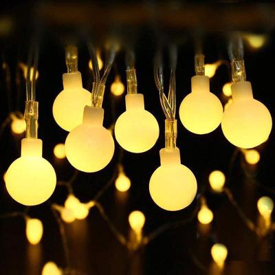 China Garden Solar LED Light Outdoor String Lights With White Decorative Ball Fence Solar Light for sale