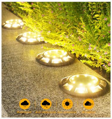 China Waterproof Garden Driveway LED Buried Lights 8+8 Solar Honey Comb Outdoor Spot Garden Floor Inground Deck Light for sale