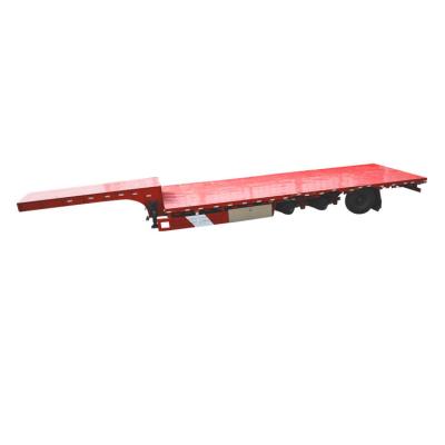 China Flatbed Truck Trailer GFC9400TDP Low Price 100t Uneven Width Lowboy Semi Trailer Trucks for sale