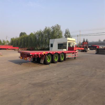 China Truck Trailer Factory Direct Staight Heavy Bed Semi Trailer Flatbed Trucks for sale