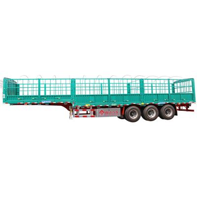 China Hot Sale Tri Axle Cargo Truck Trailer GFC9400CCYE Big Barrier Rollover Semi-Trailer Trucks for sale