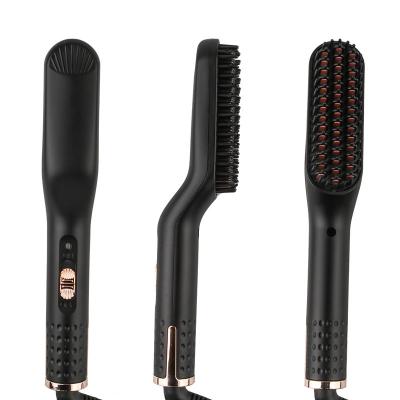 China Hair/Beard Straightening and Detangling Electric Hot Beard Straightener Comb Ceramic Heated Hair Straightening Brush for sale