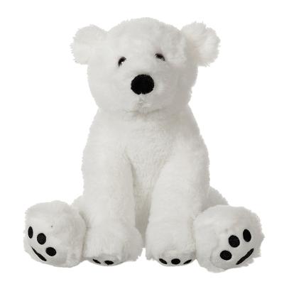 China Low Price Plush Custom Stuffed Plush White Teddy Bear With Embroidery Logo On Paws for sale