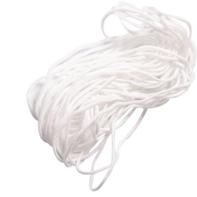 China Workable Elastic Band Rolls Rope Round Adjustable Skinny Ribbon Braid 2mm 3mm Webbing Strap White 5mm Elastic Band for sale