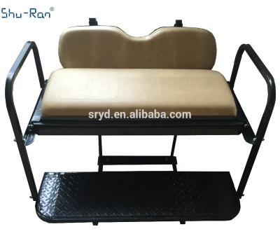 China 2 in 1 Golf Cart Flip Folding Back Seat Kits with Grab Bar and Roof Support for EZGO TXT for sale