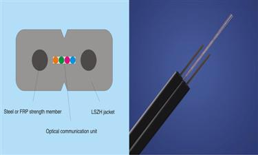 China Optical Fiber Service FTTH Drop Cable 4 Core for Ethernet / TV , Bow Type for sale