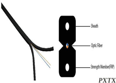 China Lightweight Flexibile Flat Drop Ftth Fiber Optic Cable For Indoor Networking for sale