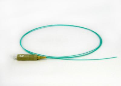 China OM3 SC Loose Tube Fiber Optic Multimode Pigtail Aqua Jacket Corning Fiber for sale