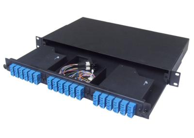 China Black MPO 1U 12 Port Fiber Optic Patch Panel 24 Port Fiber Termination Panel for sale