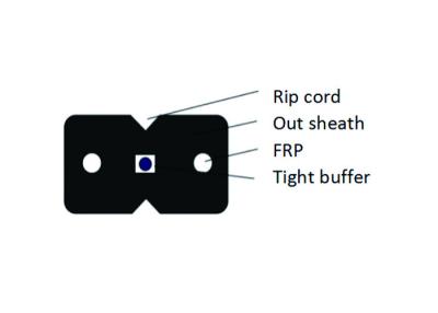 China One Core G657A1 Bend Insenstive FTTH Fiber Optic Cable For Fiber to Home Service with FRP Strength Member for sale