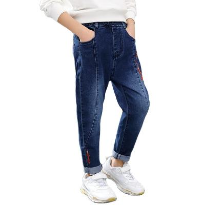 China Breathable 4-15 Years Kids Clothes Boys Jeans Autumn Fashion Young Child Casual Elastic Waist Denim Pants for sale