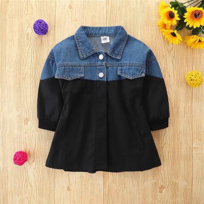 China Children Girls Autumn Clothing Toddler Kids Girls Casual Patchwork Denim Long Sleeve Dress Winter Girl Dress Outfits for sale