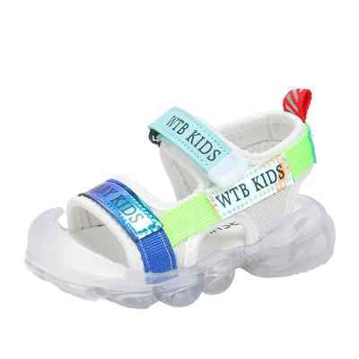 China New Flat Kids Led Baby Girls Boys Sandals Baby Glowing Anti-collision Soft Sneakers Sports Light Up Fashion Beach Sandal for sale