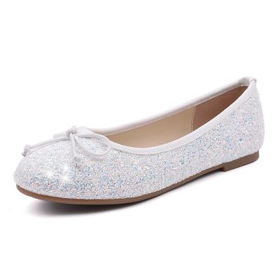 China Wholesale Flat Children Shoes Women's College And Big Children's Lace Rhinestone Outer Wear Single Shoes New Children'S Shoes for sale