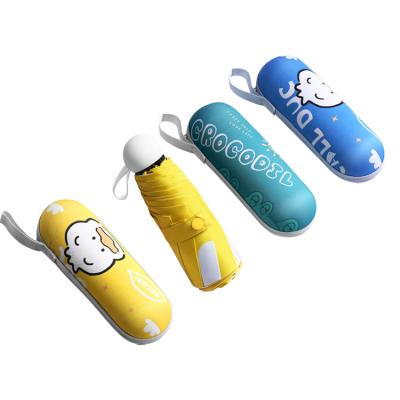 China Hot Sale Modern Small Mini Pocket Adults Children Automatic Folding Logo Prints Capsule Pocket Umbrellas Custom Made for sale