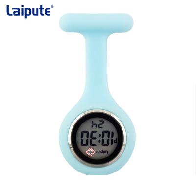 China Pin Buckle Digital Fob Watch Electronic Display Skin Friendly Silicone Nurse Watch for sale