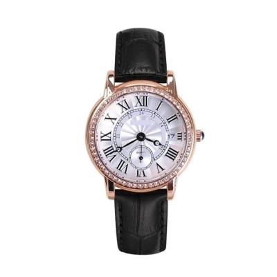 China Leather Strap Women'S Digital Watch 210mm Length Strengthened Mineral Mirror for sale